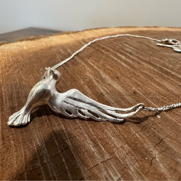 Fossil Silver Bird Necklace - Picture 10 of 13